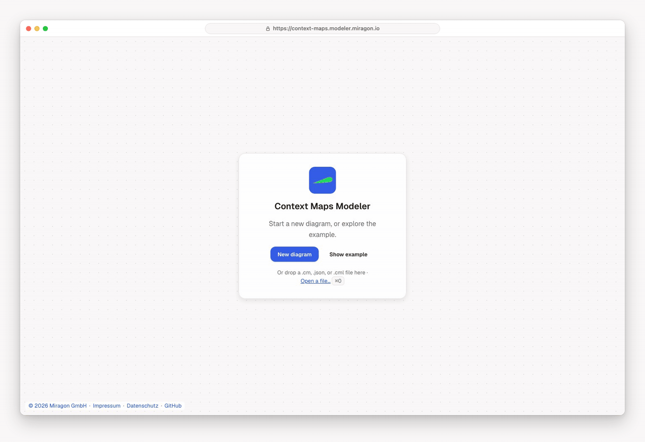 The Context Maps web app editing its example